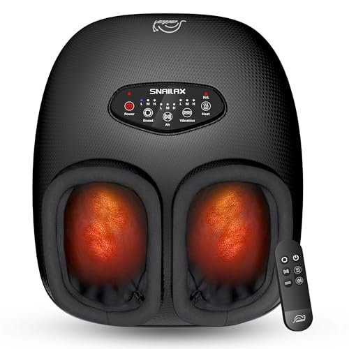 Snailax Shiatsu Foot Massager with Heat, Deep Kneading, Compression, Vibration, Remote Control,Electric Foot Massage Machine for Plantar Fasciitis,Neuropathy,Size 13,Gifts for Men, Women