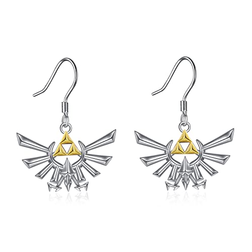 YFN Zelda Earrings Sterling Silver Anime Dangle Drop Earrings Zelda Jewelry Gifts for Women Girls - Dangle