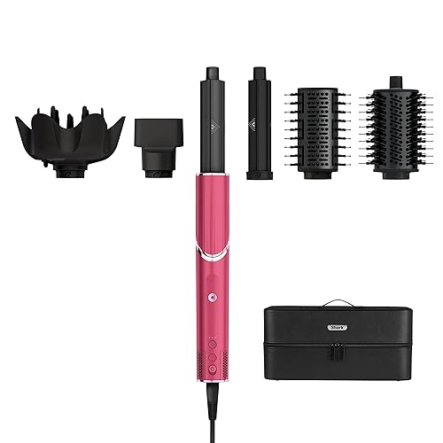 Shark FlexStyle Multi Hot Air Styler & Hair Dryer with Auto-Wrap Curlers, Brushes, and Concentrator, No Heat Damage, Versatile Styling, for All Hair Types, with Additional Accessories Available - For all hair kind - Malibu Pink - 5 in 1