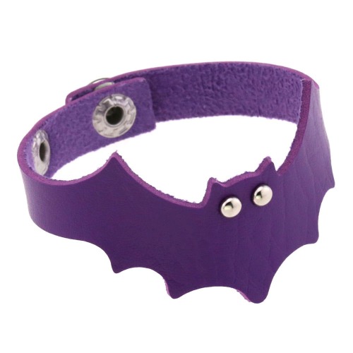 Leather Bat Bangle - Purple / 20cm / Bat