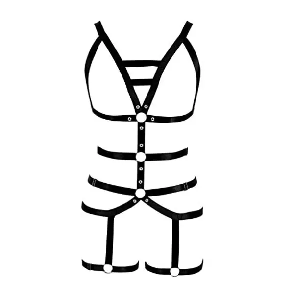 
                            PETMHS Women's Full Body Harness Garter Belt Stockings Lingerie Elastic Suspender Belt
                        