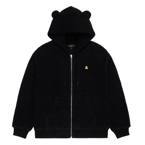 Bear Ear Sherpa Hooded Coat | Black / XL