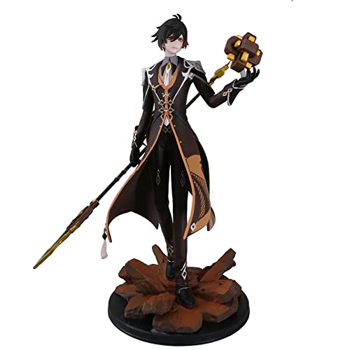 KARNIN Genshin Impact Figure Zhongli Model Toys 1/7 Ver. Genshin Impact Rex Lapis Morax Game Anime Figures Desktop Decor Collectible Figurines Gifts 28cm, Brown