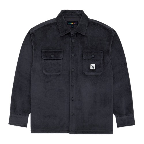Fuzzy Snap Shirt | Grey / XL