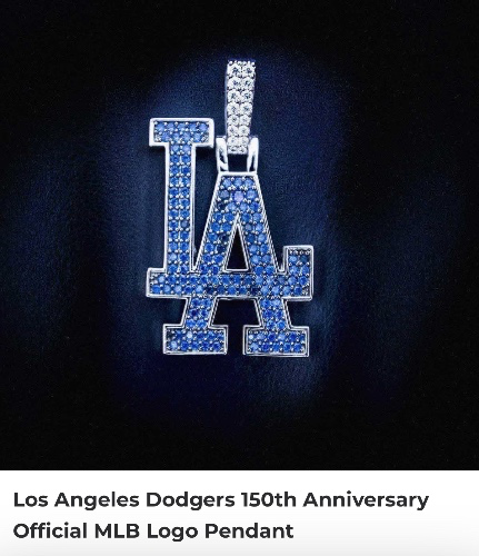 Los Angeles Dodgers 150th Anniversary Official MLB Logo Pendant