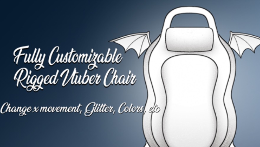 Customizable Rigged Vtuber Chair + Vamp Wings & Bunny Ears Attachment  - Tumblys Art's Ko-fi Shop