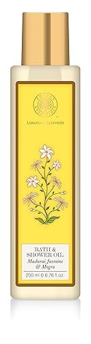 Forest Essentials Madurai Jasmine and Mogra Moisture Replenishing Bath and Shower Oil, 200ml - - Shipping by FEDEX/DHL by Forest Essentials
