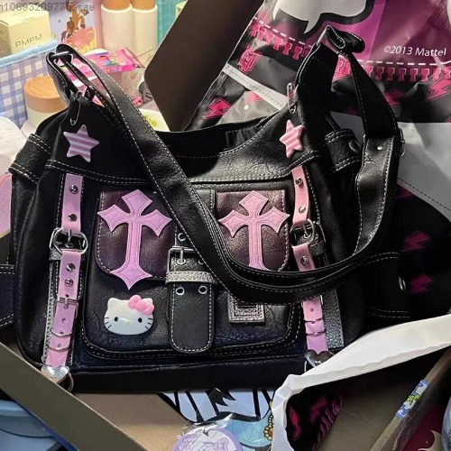 Y2K Inspired Pastel Goth Messenger Bag