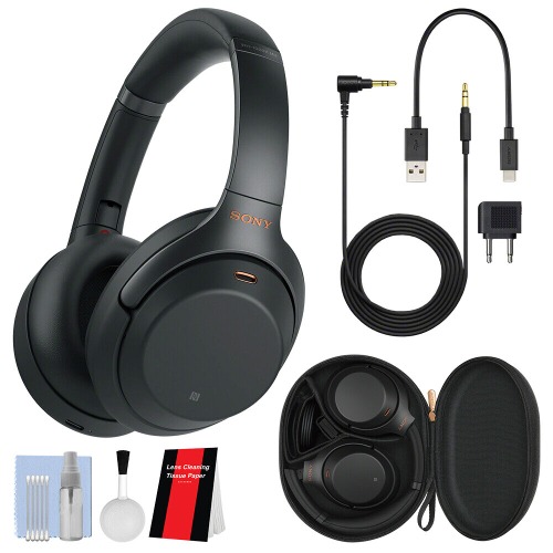 Sony WH-1000XM4 Wireless Noise-Cancelin<wbr/>g Over-Ear Headphones Black + Basic Kit