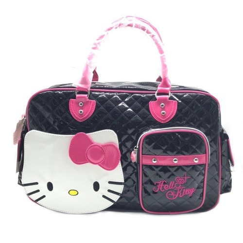 Oversized Kitten Duffle Bag - Black