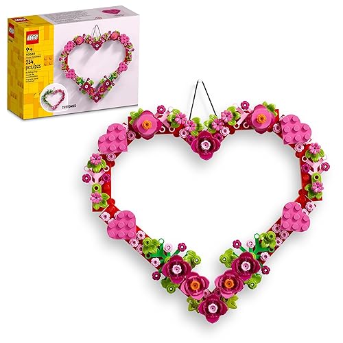 LEGO Heart Ornament Building Toy Set - Fun Arts and Crafts Idea for Girls and Boys, Ages 9+ - Gift for Kids - Display on The Wall as Home Decoration - 40638 - Multicolor