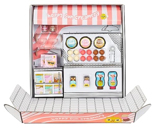 MGA's Miniverse Make It Mini Food/Ice Cream Social Amazon Exclusive, Mini Collectibles, DIY, Resin Play, Replica Food, NOT Edible, Collectors, 8+