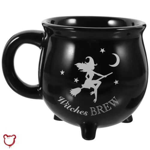 Cauldron Witch Ceramic Mug - Black