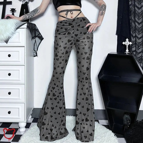 Nocturnal Heart Gray Pants - M / Grey/Black