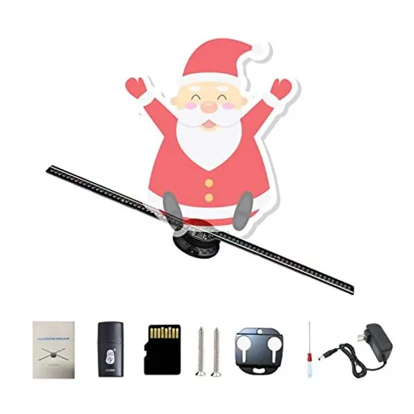 Hologram Fan,16.9 Inch 3D Hologram Projector Advertising Display with 1.2 Inches Thick, 700 Video Library and 224 LEDs for Business Store Signs,Bar,Casino,Party Missyou