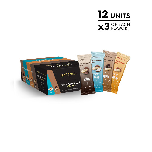 Macadamia Protein Bar Variety Pack (4 Flavors, 12 Bars)