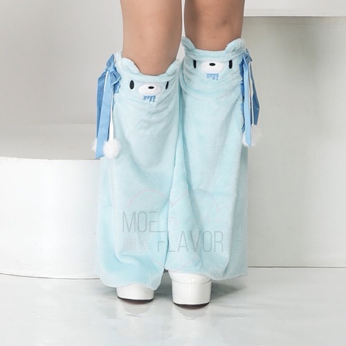Pastel Winter Leg Warmers [MOEFLAVOR x Gloomy Bear] - Blue / L