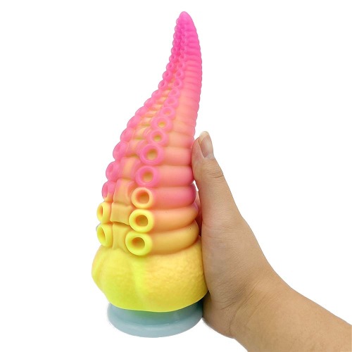 Bumpy Silicone Tentacle Ride - Yellow Pink Gradient