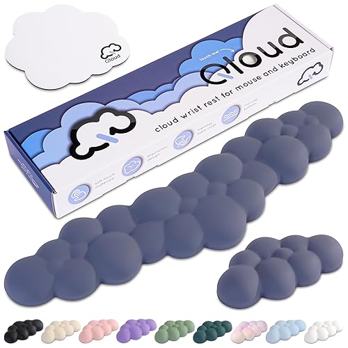 Create-ables Qloud Cloud Wrist Rest Keyboard, Cloud Palm Rest Keyboard Rest, Cloud Wrist Pad for Keyboard Wrist Rest for Computer Keyboard Wrist Support for Keyboard, Cloud Arm Rest Keyboard Wrist Pad - Slate Blue
