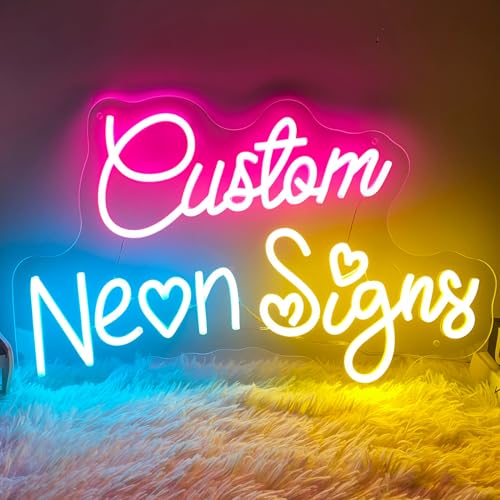 Brochao Custom Neon Signs, Personalized Name Sign LED Sign Custom for Wedding Birthday Party Light, Neon Sign Customizable for Wall Decor, Shop Office Business Logo Bar Store Bedroom Light up Signs - 0-Custom Neon Signs