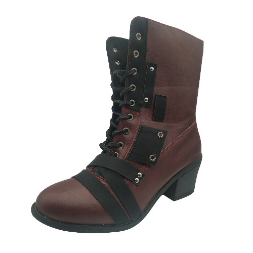 Women Fashion Waterproof Snow Boots Thick Boots Heel Colorblocked Womens Lace-Up Retro Fashion Pointed Toe Womens Boots - Walmart.com