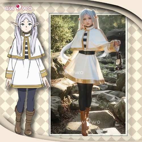 Uwowo Collab Series:  Plus Size Anime Frieren: Beyond Journey's End Frieren Cosplay Costume | 【In Stock】L