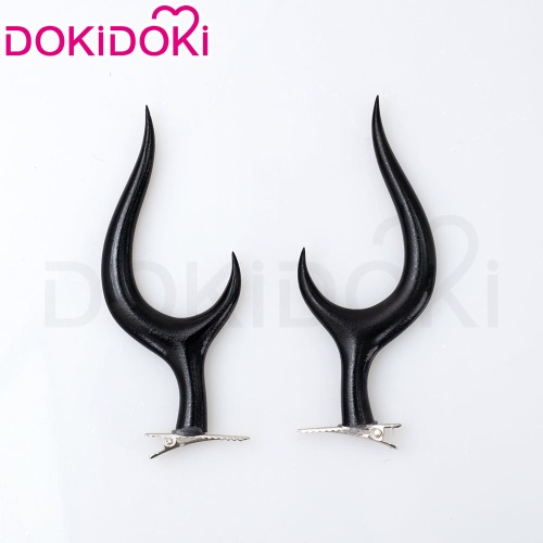 【Ready For Ship】DokiDoki Anime Hell Hotel Cosplay Alastorr Cosplay Wig / Glasses / Ears / Headpieces Short Red Black / Black Gloves Red Nails | Headpieces Only-Ready For Ship