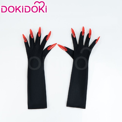 【Ready For Ship】DokiDoki Anime Hell Hotel Cosplay Alastorr Cosplay Wig / Glasses / Ears / Headpieces Short Red Black / Black Gloves Red Nails | Gloves Only-In Stock