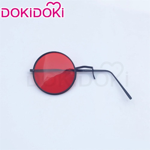 【Ready For Ship】DokiDoki Anime Hell Hotel Cosplay Alastorr Cosplay Wig / Glasses / Ears / Headpieces Short Red Black / Black Gloves Red Nails | Glasses Only-Ready For Ship