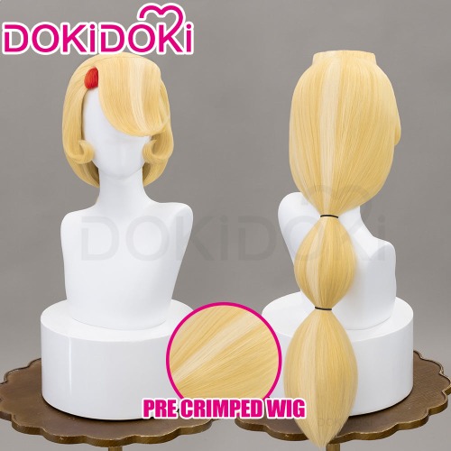 【Pre Crimped】DokiDoki Anime Hell Hotel Cosplay Wig Long Straight Yellow Red Hair | Wig Only-Order Processing Time Refer to Description Page