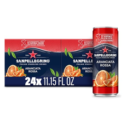 Sanpellegrino Italian Sparkling Drink Aranciata Rossa, Sparkling Orange and Blood Orange Beverage, 11.15 Fl Oz (Pack of 24) - Sparkling and Blood Orange - 11.15 Fl Oz (Pack of 24)