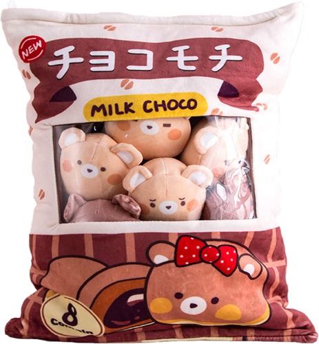 REFAHB Chocolate Bear Plush Pillow - Brown