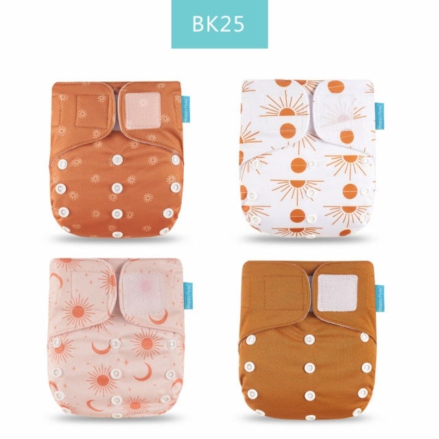 Reusable Cloth Nappies x4 Set | BK25 x4 Nappy Set