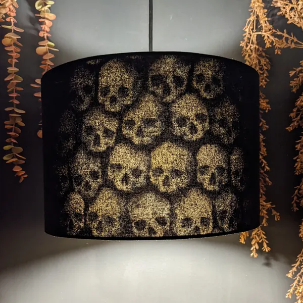 Skull Lampshade Gothic Handmade Skull Lined Light Shade Old Bone