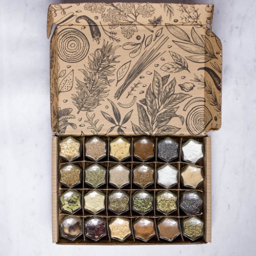 BAKING KIT | 24 Magnetic Jars Filled with Organic Spices | Large / 20 x 10
