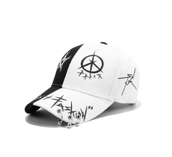 XibeiTrade Unisex Graffiti Baseball Cap Hiphop Black White Hat Fashion for Men Women
