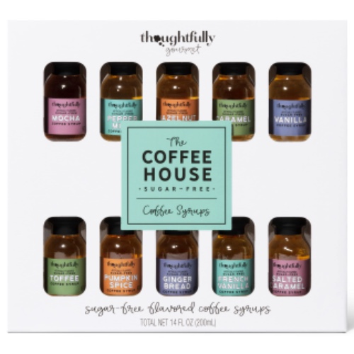 Thoughtfully Gourmet - Juego de café de jarabe de café sin azúcar con 10 sabores diferentes