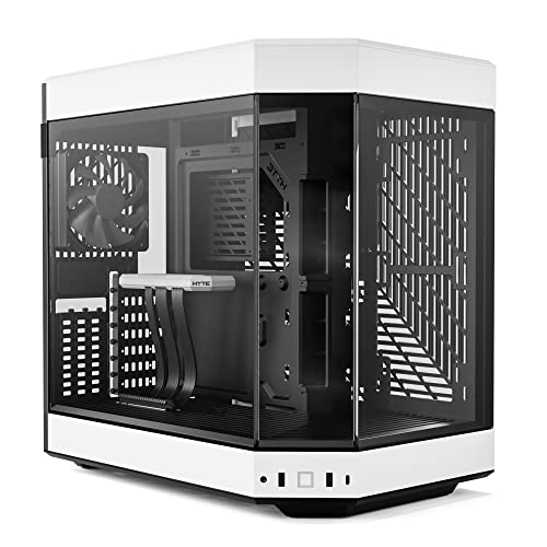 HYTE Y60 Modern Aesthetic Dual Chamber Panoramic Tempered Glass Mid-Tower ATX Computer Gaming Case with PCIE 4.0 Riser Cable Included, White (CS-HYTE-Y60-BW) - White - Y60