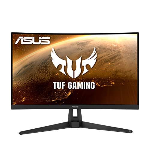 ASUS TUF Gaming VG27VH1B 27” Curved Monitor, 1080P Full HD, 165Hz (Supports 144Hz), Extreme Low Motion Blur, Adaptive-sync, FreeSync Premium, 1ms, Eye Care, HDMI D-Sub, BLACK - 27" Curved FHD 1ms 165Hz FreeSync Premium