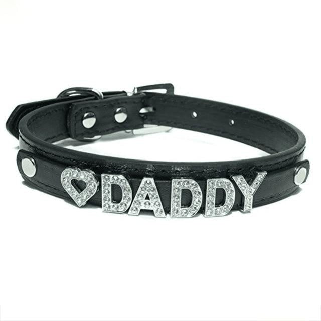 Black Daddy Rhinestone Collar - Black