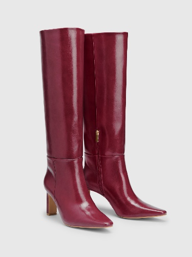Maroon Leather Boots
