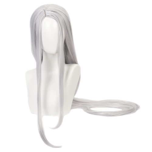 HIROAKIYA Mirko Rumi Usagiyama Wig, MHA My Hero Academia Mirko Rumi Usagiyama Cosplay Wig with Wig Cap, Parrucca Grigia Lunga Rettilineo Cosplay Anime