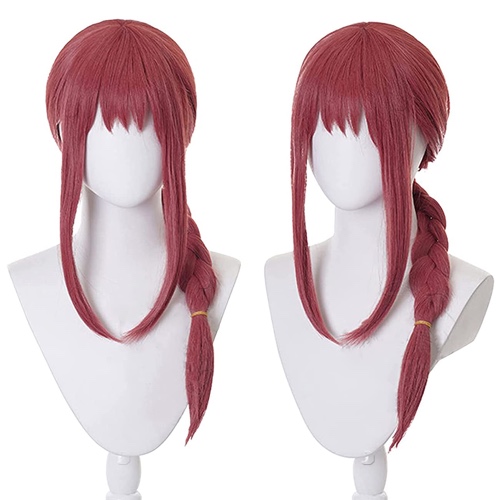 Lwiuentx Anime Cosplay Makima Parrucca Lunga Intrecciata con Coda di Cavallo per la Festa di Halloween Delle Donne +Berretto per Parrucca Gratuito