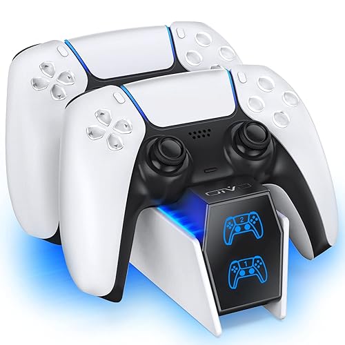 OIVO PS5 Charging Station, PS5 Controller Charger Station with 2 Pack Fast Charging Cords Replacement for PS5 Controller, PS5 Remote Control Charger, PlayStation 5 Storage