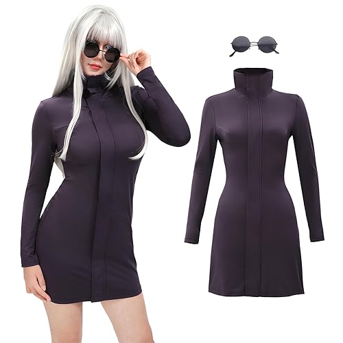 DAZCOS Women Anime Cosplay Costume US Size Party Dress with Glasses - Small