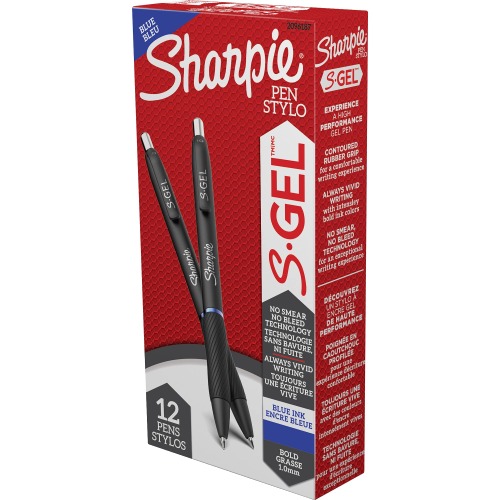 SHARPIE S-Gel Gel Pens, Bold Point (1.0mm), Blue Ink Gel Pen, 12 Count - Blue Pen