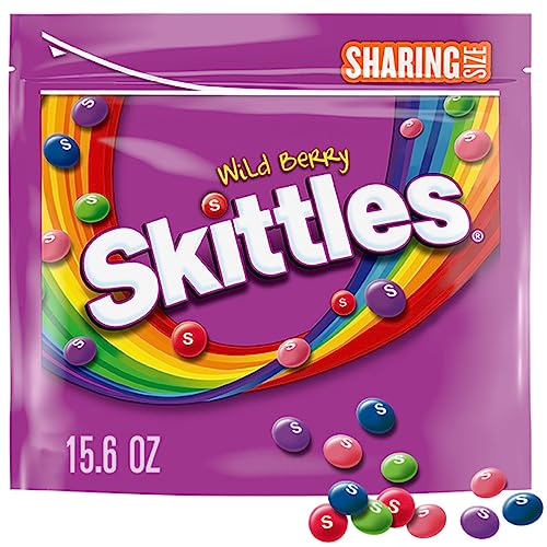 SKITTLES Wild Berry Chewy Candy, Sharing Size, 15.6 oz Bag - Wild Berry - 15 Ounce (Pack of 6)