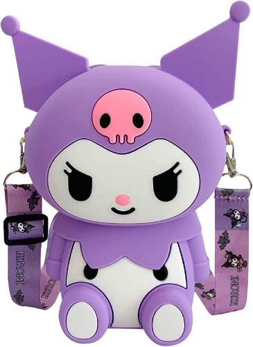 CZZLYJ Kuromi Crossbody Shoulder Bag Cartoon Kuromi Anime Bag Cute Kuromi Wallet - Purple