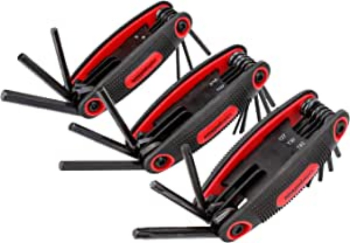 Amazon Basics Folding Hex Key Set - 3-Pack, Metric/SAE/Star