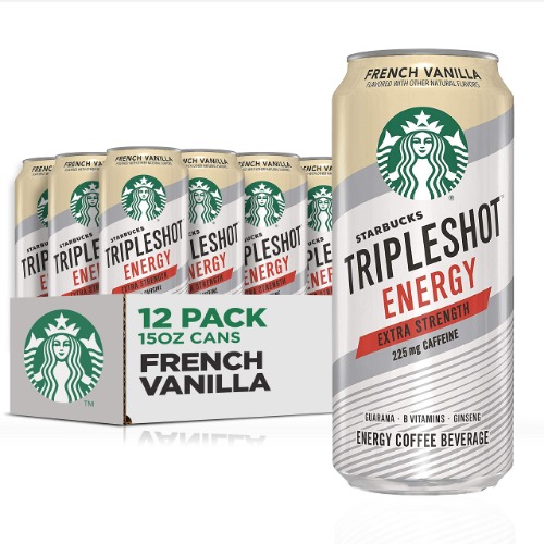 Starbucks Tripleshot Energy Extra Strength Espresso Coffee Beverage, French Vanilla, 225mg Caffeine, 15 oz cans (12 Pack) - French Vanilla